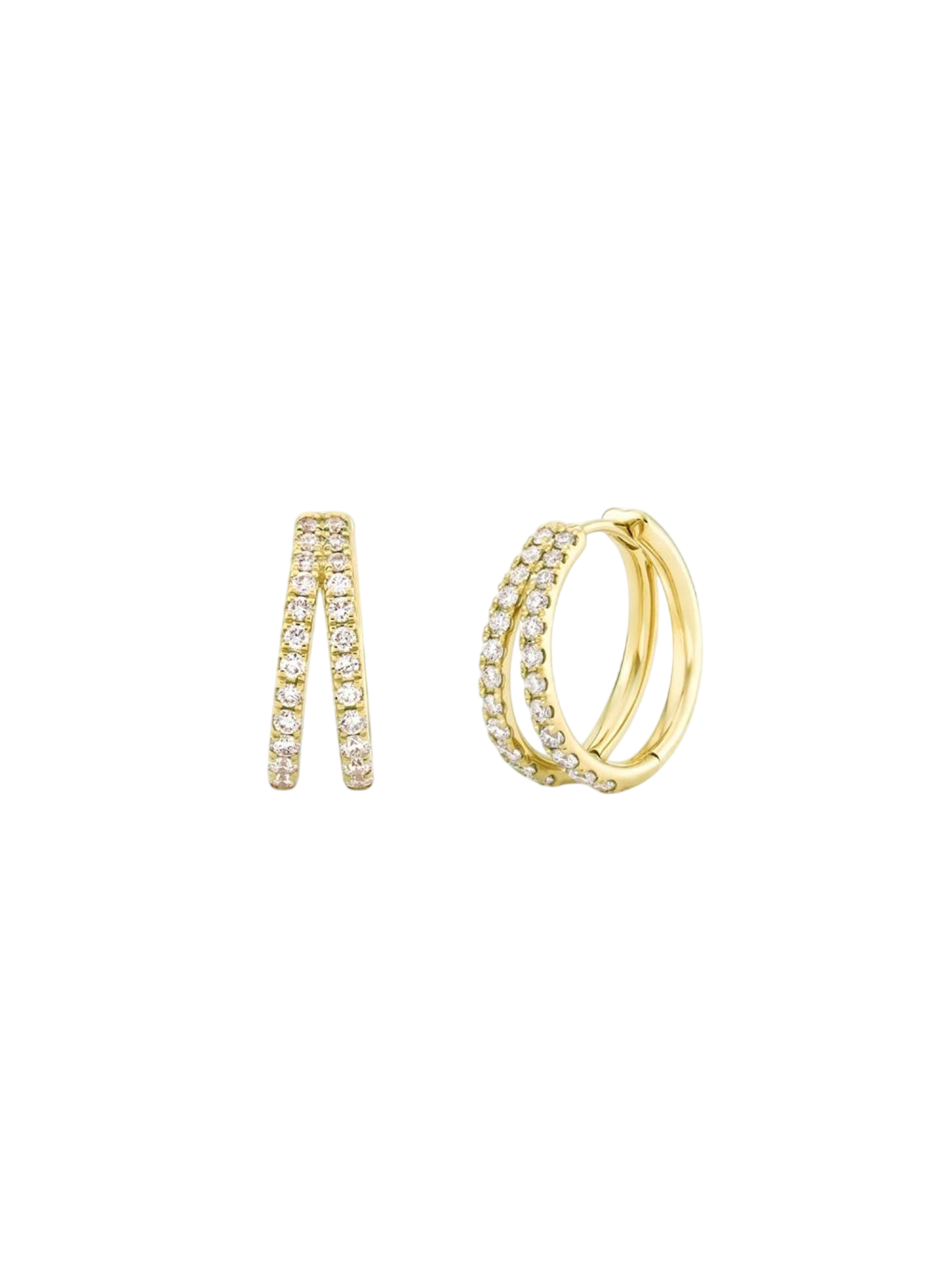 Signature duo lab-created diamond huggie hoops